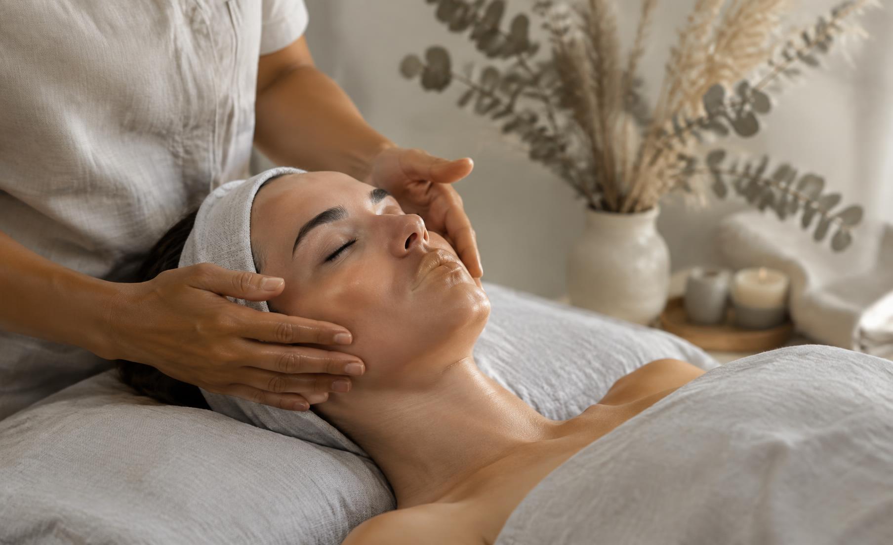 A facial treatment at Glow Haven Studio